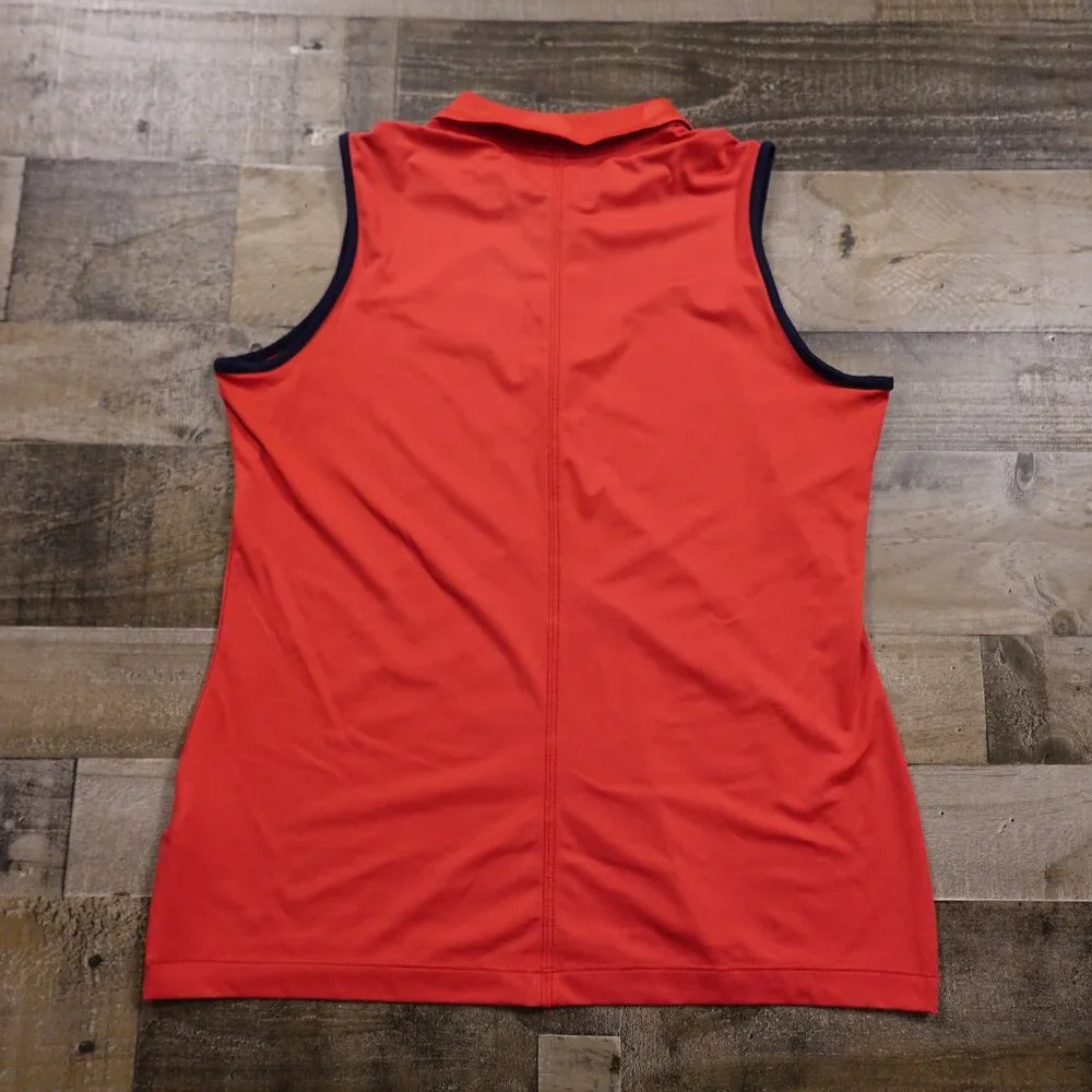 Nike Golf Dri-FIT Tour Performance Sleeveless Polo Red w/‎ Navy Trim Women’s L